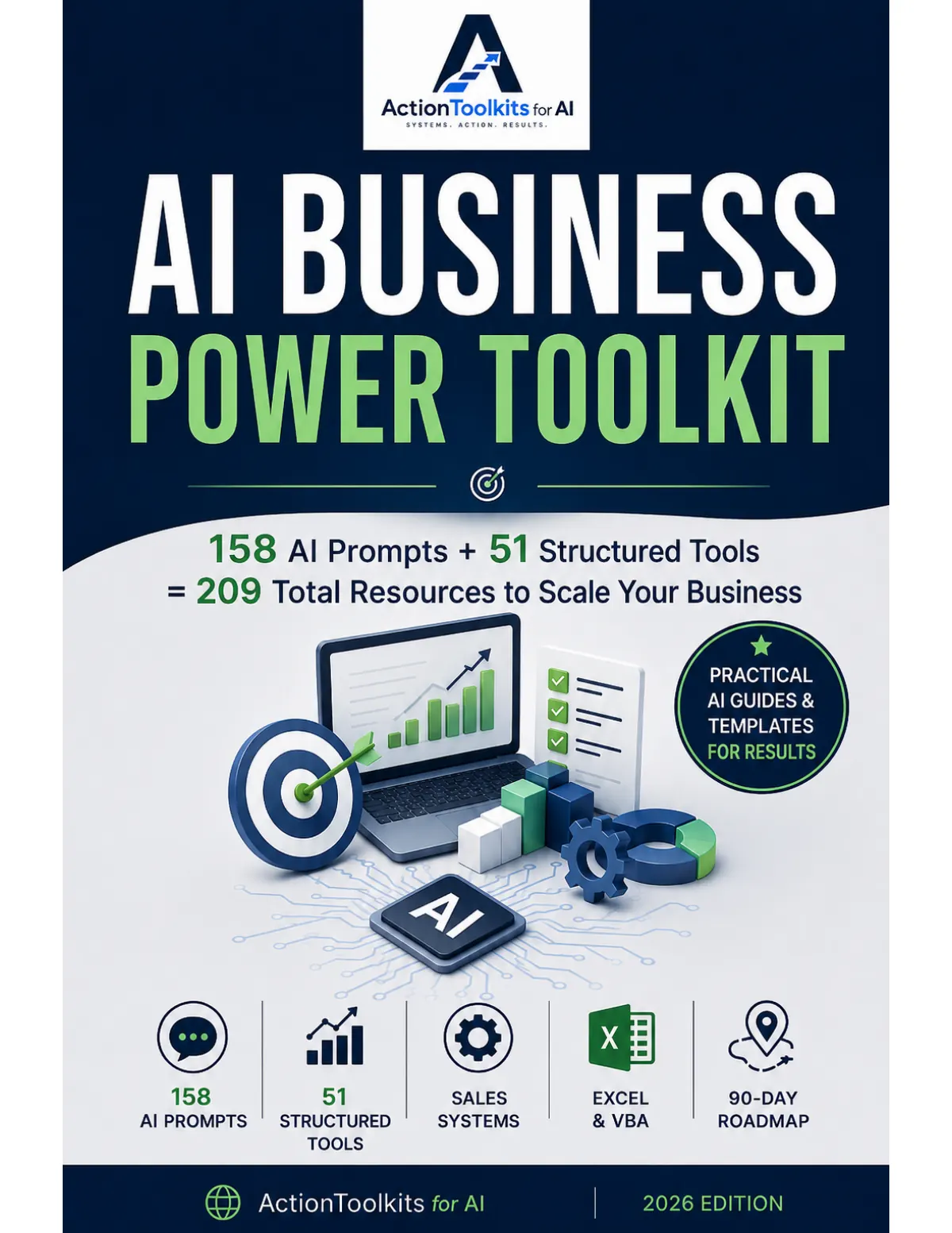 Real page from AI Business Power Toolkit — the cover