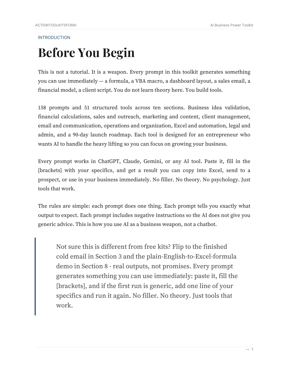 Real page from AI Business Power Toolkit — page 2