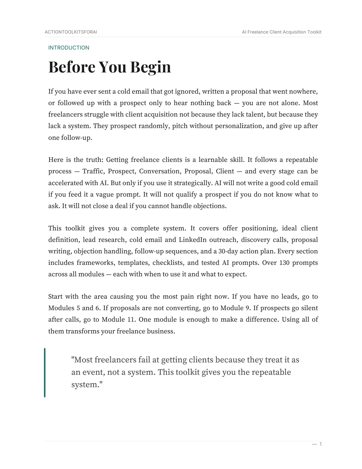 Real page from AI Freelance Client Acquisition Toolkit — page 2