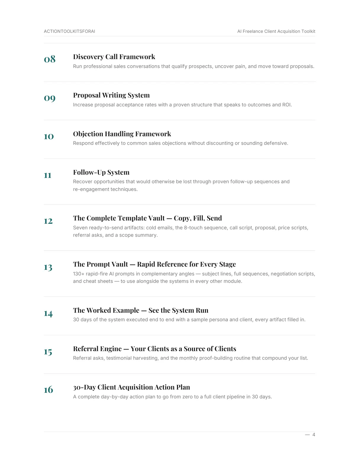 Real page from AI Freelance Client Acquisition Toolkit — page 4