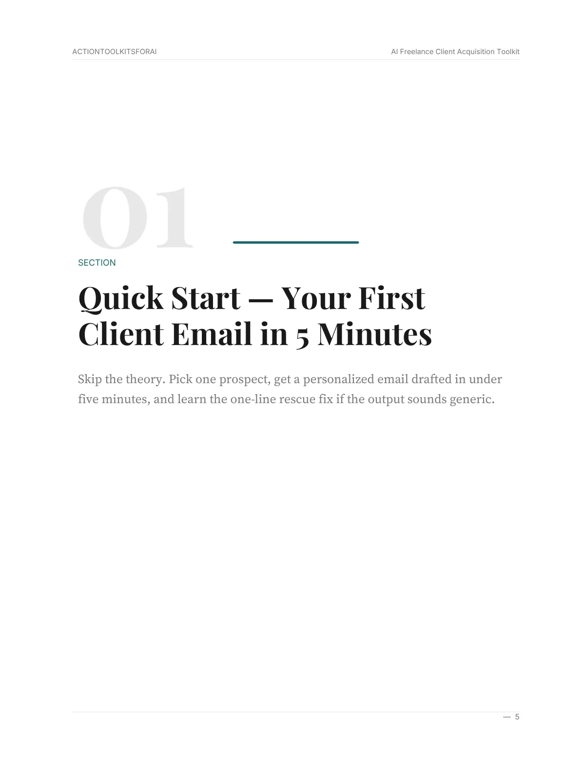 Real page from AI Freelance Client Acquisition Toolkit — page 4