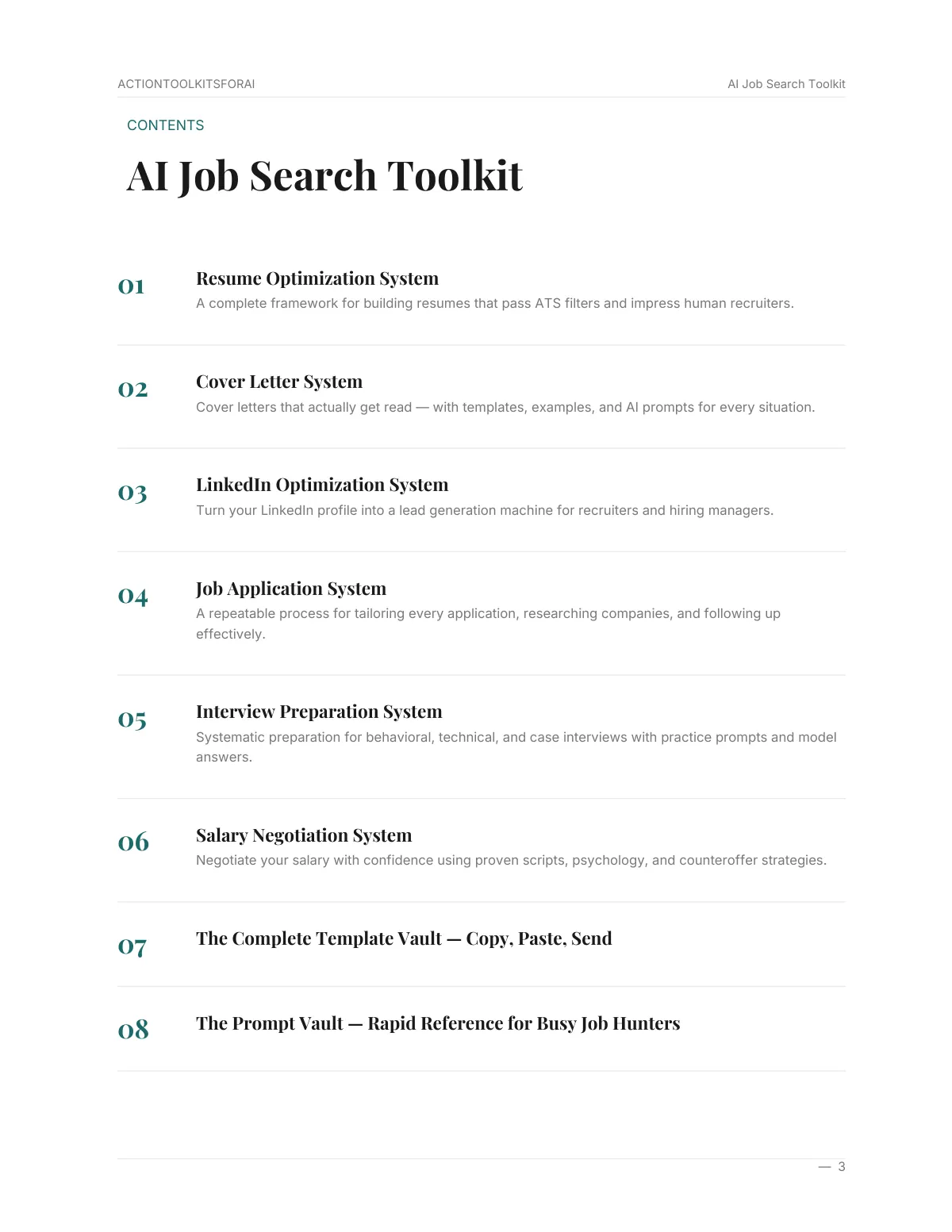 Real page from AI Job Search Toolkit — page 3