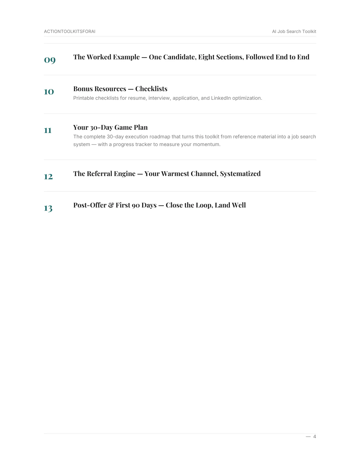 Real page from AI Job Search Toolkit — page 4