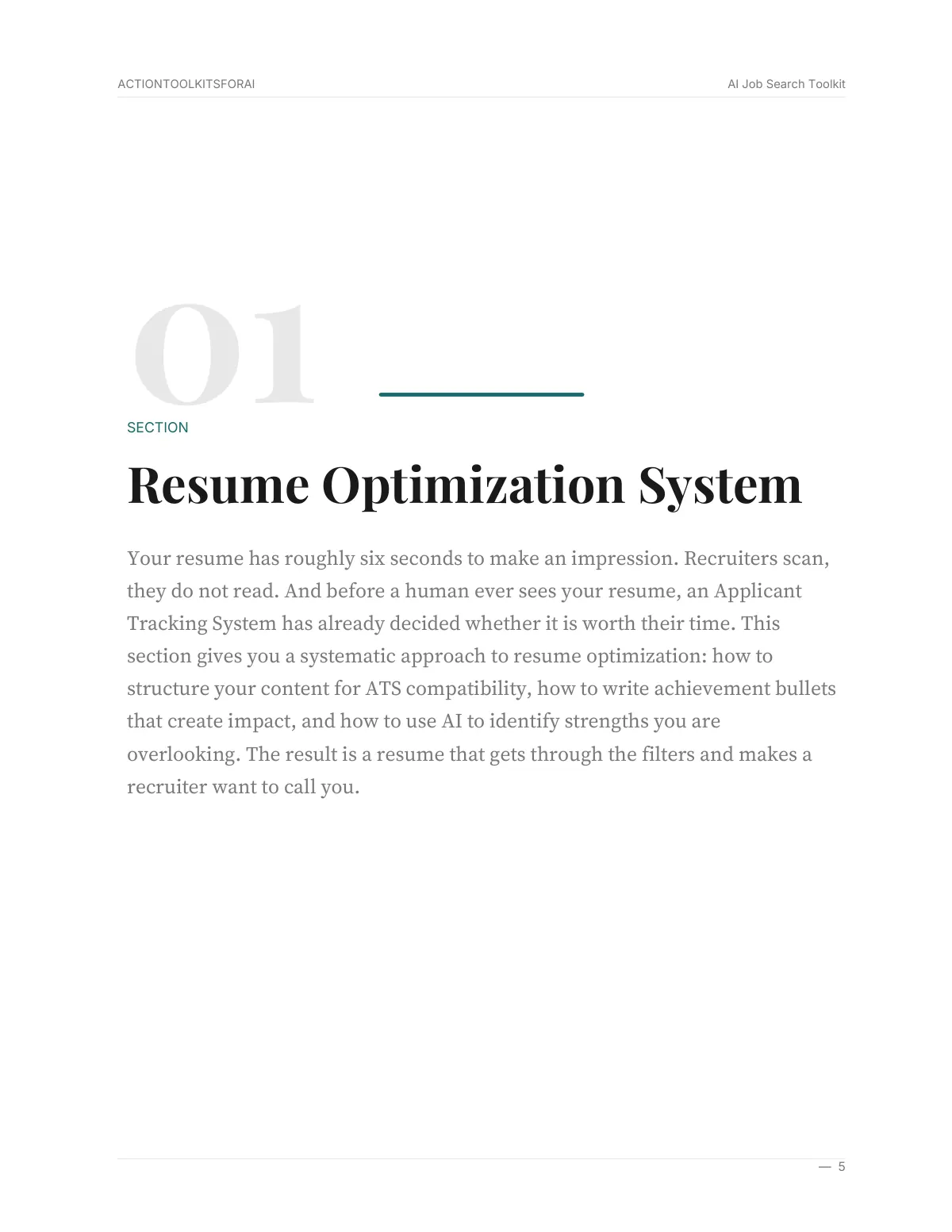 Real page from AI Job Search Toolkit — page 4