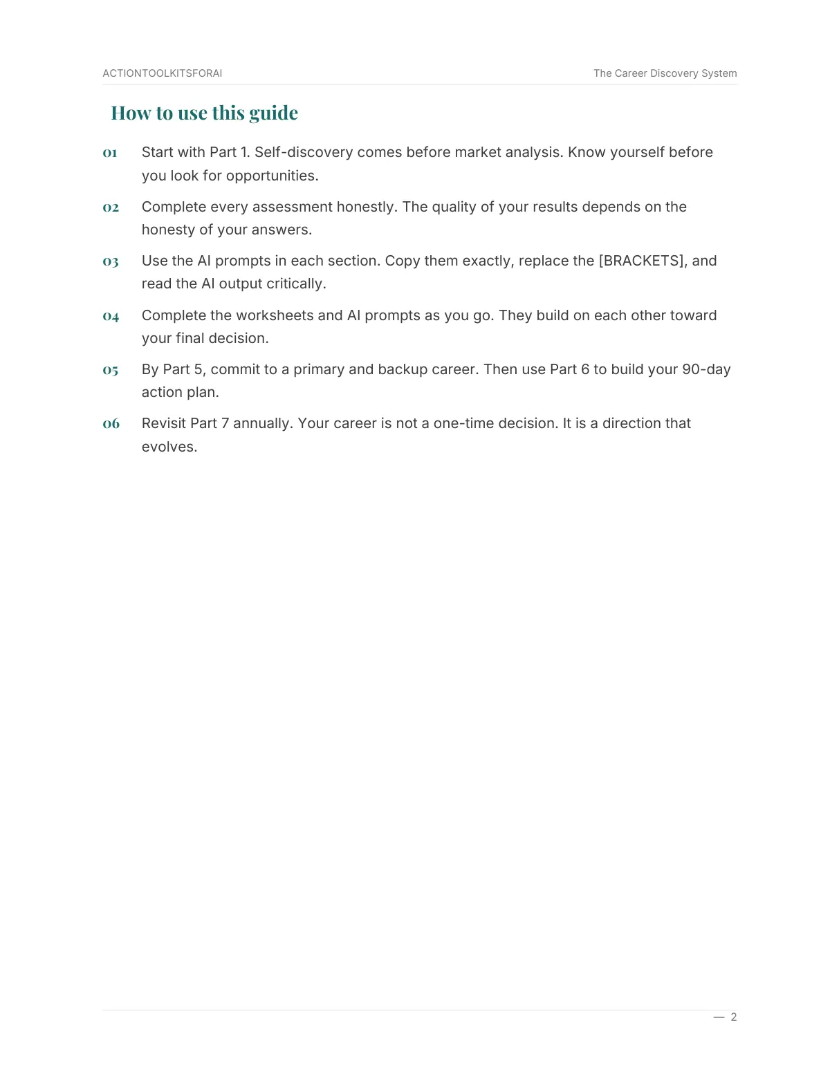 Real page from The Career Discovery System — page 3