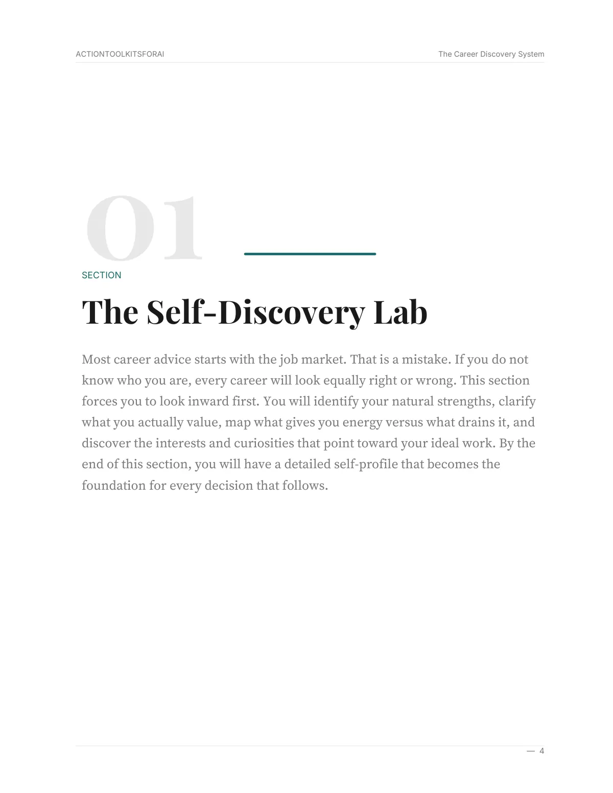 Real page from The Career Discovery System — page 4