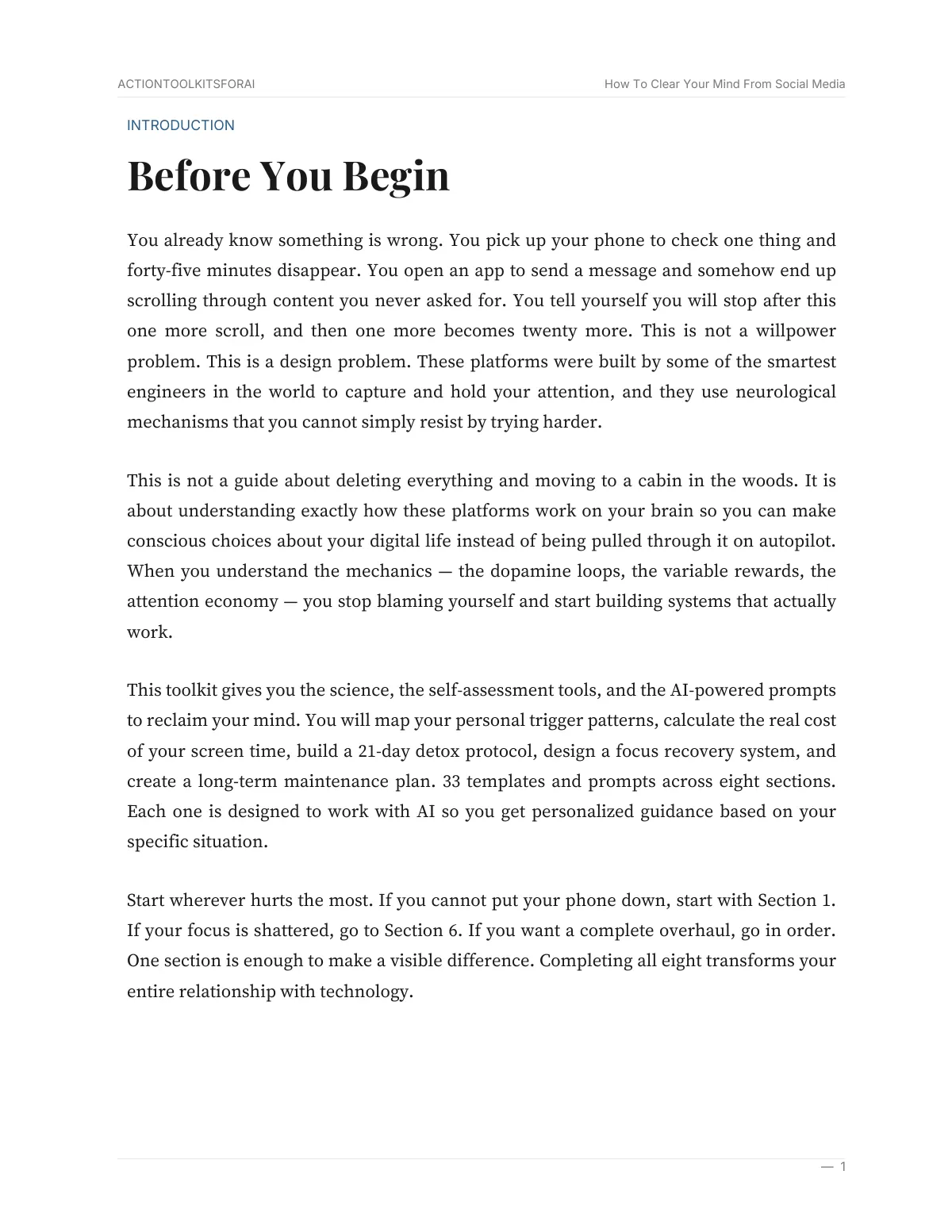 Real page from How To Clear Your Mind From Social Media — page 2