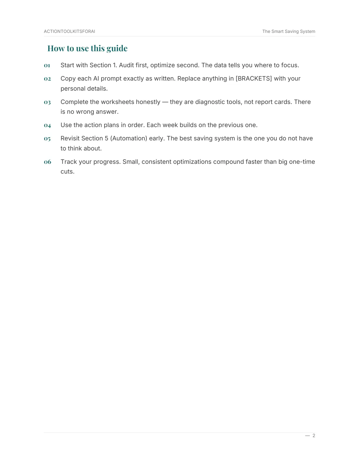 Real page from The Smart Saving System — page 3